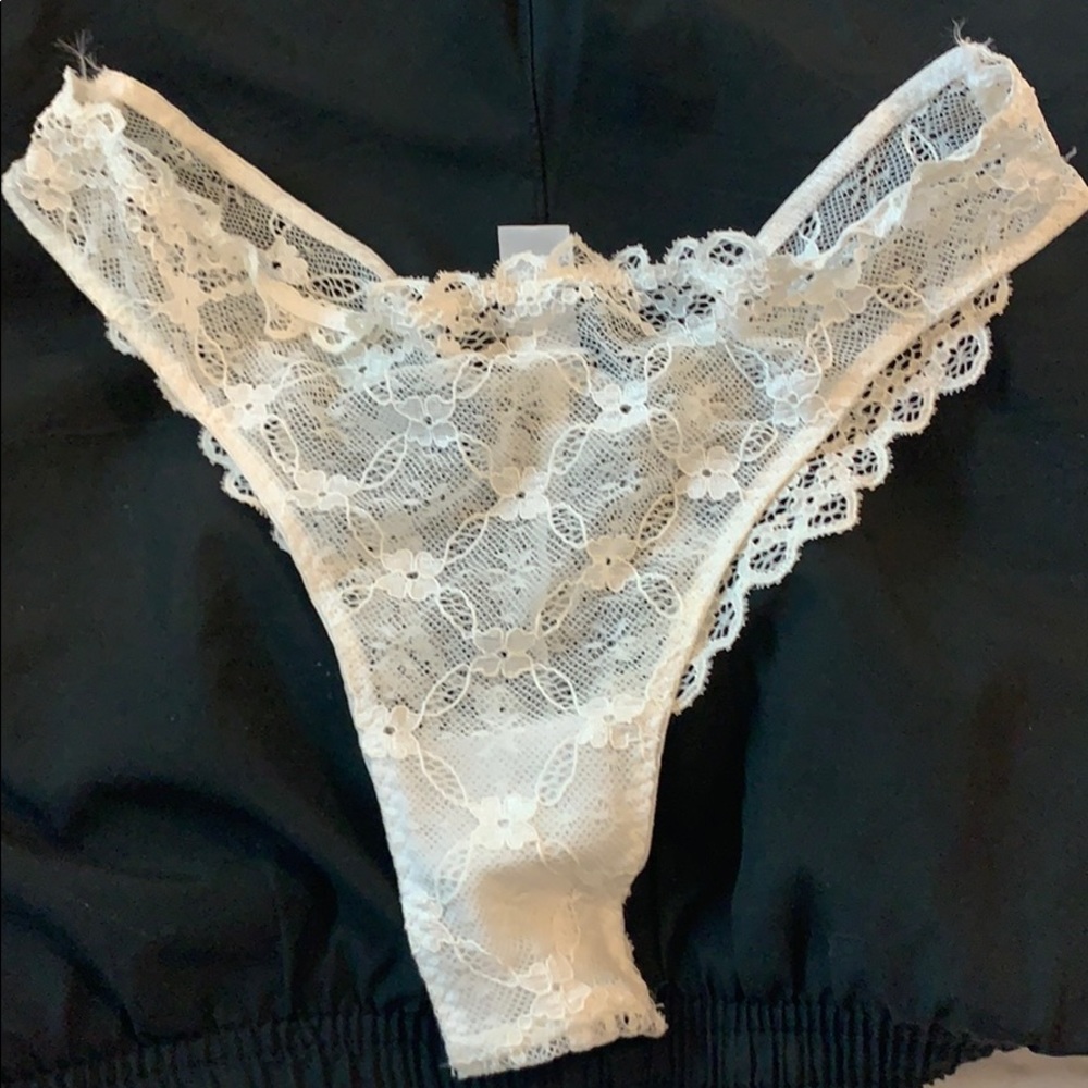 intimissi white lacy thong